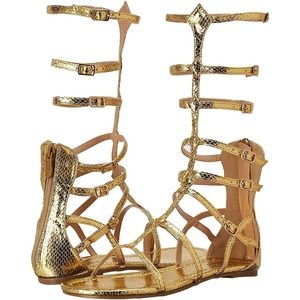 Ellie Shoes 015-ZENA 0" Gladiator Flat Sandal, Gold, Size 8